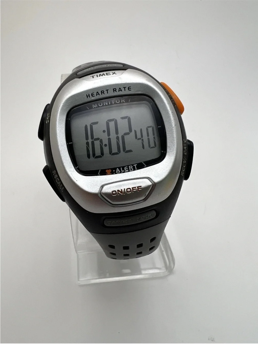 Timex Digital Heart Rate Sports Watch - Black, Silver & Orange